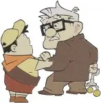 Disney Pixar Up Carl Fredricksen Ellie Young Couple Love Story Adventure Book - Filled Embroidery Design - 8763