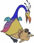 Disney Pixar Up Russell Wilderness Explorer Flying House Balloons Kevin Bird - Filled Embroidery Design - 8768