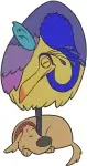 Disney Pixar Up Russell Wilderness Explorer Flying House Balloons Kevin Bird - Filled Embroidery Design - 8769