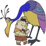 Disney Pixar Up Russell Wilderness Explorer Flying House Balloons Kevin Bird - Filled Embroidery Design - 8770