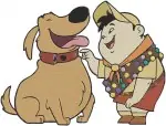 Disney Pixar Up Russell Pointing With Dug Dog Best Friends Loyal Companion - Filled Embroidery Design - 8778