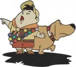 Disney Pixar Up Russell With Dug Dog Mud Slide Carl Fredricksen Characters Bundle - Filled Embroidery Design - 8779