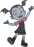 Disney Junior Vampirina Vee Hauntley Bat Form Trapeze Demi Ghost Performing - Filled Embroidery Design - 8789