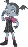 Disney Junior Vampirina Vee Hauntley Bat Form Trapeze Demi Ghost Performing - Filled Embroidery Design - 8790