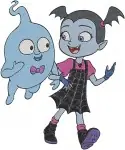 Disney Junior Vampirina Vee Hauntley Bat Form Trapeze Demi Ghost Performing - Filled Embroidery Design - 8792