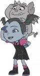 Vampirina Hauntley Vampire Girl And Wolfie Her Pet Dog Various Poses - Filled Embroidery Design - 8793