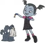 Vampirina And Demi The Ghost With Wolfie The Dog Spooky Friends Collection - Filled Embroidery Design - 8798