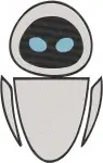 Wall E Movie Logo And Robots Eve Outline And Wall E Waste Allocation Robot - Filled Embroidery Design - 8807