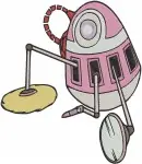 Wall E Robot Cleaning Up Eh And Mo Microbe Obliterator Robot Characters - Filled Embroidery Design - 8810