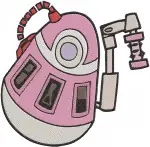 Wall E Robot Cleaning Up Eh And Mo Microbe Obliterator Robot Characters - Filled Embroidery Design - 8811
