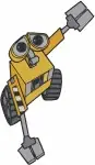 Wall E Robot With Fire Extinguisher Christmas Lights And Various Cute Poses - Filled Embroidery Design - 8818