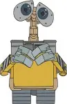 Wall E Robot With Fire Extinguisher Christmas Lights And Various Cute Poses - Filled Embroidery Design - 8819