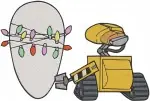 Wall E Robot With Fire Extinguisher Christmas Lights And Various Cute Poses - Filled Embroidery Design - 8820