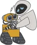 Wall E And Eve Robots Various Interactions And Posing Together Scenes - Filled Embroidery Design - 8824