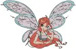 Winx Club Bloom Fairy Of The Dragon Flame Various Transformations And Poses - Filled Embroidery Design - 8830