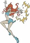 Winx Club Bloom Fairy Various Outfits Sitting On Rock And Magical Action Poses - Filled Embroidery Design - 8836