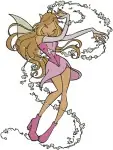 Winx Club Layla Aisha Fairy Of Waves And Flora Fairy Of Nature Various Poses - Filled Embroidery Design - 8846