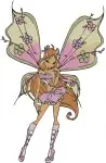 Winx Club Flora Fairy Of Nature And Tecna Fairy Of Technology Magical Poses - Filled Embroidery Design - 8851