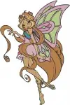 Winx Club Flora Fairy Of Nature And Tecna Fairy Of Technology Magical Poses - Filled Embroidery Design - 8852