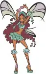 Winx Club Fairies Musa Music Layla Aisha Waves Roxy Animals Tecna Technology - Filled Embroidery Design - 8856