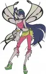 Winx Club Musa Fairy Of Music And Tecna Fairy Of Technology Various Forms - Filled Embroidery Design - 8862