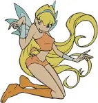 Winx Club Stella Fairy Of The Shining Sun Various Bright And Magical Poses - Filled Embroidery Design - 8872