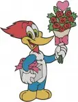 Woody Woodpecker Classic Coon Character Various Poses Magic Hat And In Car - Filled Embroidery Design - 8881