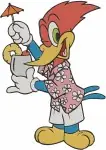 Woody Woodpecker Various Sporting Poses Golf Soccer And With Trophy Fun - Filled Embroidery Design - 8883