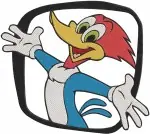 Woody Woodpecker Playing Golf And Soccer Action Poses And Logo Character - Filled Embroidery Design - 8887