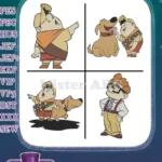 Disney Pixar Up Russell With Dug Dog Mud Slide Carl Fredricksen Characters Bundle - Filled Embroidery Design - Instant Download