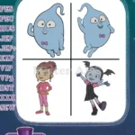 Disney Junior Vampirina Demi The Ghost Vee Hauntley Human Form Spooky Friends Collection - Filled Embroidery Design - Instant Download