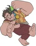 Wreck It Ralph - Ralph The Strong Man In Various Action And Funny Poses - Disney Arcade Hero Character - Filled Embroidery Design - 8917