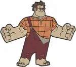 Wreck It Ralph - Powerful Ralph Thumbs Up And Action Stances - Disney Video Game Hero Character - Filled Embroidery Design - 8921