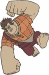 Wreck It Ralph - Powerful Ralph Thumbs Up And Action Stances - Disney Video Game Hero Character - Filled Embroidery Design - 8922