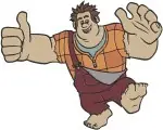 Wreck It Ralph - Powerful Ralph Thumbs Up And Action Stances - Disney Video Game Hero Character - Filled Embroidery Design - 8923