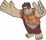 Wreck It Ralph - Ralph With Broken Bed And Sergeant Calhoun And Fix It Felix Jr Wedding - Disney Movie Scenes - Filled Embroidery Design - 8925