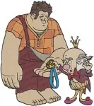 Wreck It Ralph And Vanellope With Sugar Rush Racers Group - Taffyta Candlehead - Disney Game Friends - Filled Embroidery Design - 8929