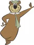 Yogi Bear Show - Yogi Bear In Hula Skirt And Lei - Dancing Bear From Jellystone Park - Hanna Barbera Character - Filled Embroidery Design - 8976