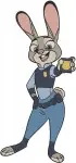 Zootopia Characters - Judy Hopps Police Officer - Mr Big The Arctic Shrew And Fru Fru - Disney Citizens - Filled Embroidery Design - 8989