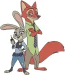 Zootopia - Judy Hopps And Nick Wilde Pners - Judy With Parents Stu And Bonnie Hopps - Disney Family And Friends - Filled Embroidery Design - 8997
