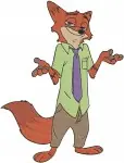Zootopia - Nick Wilde The Sly Fox And Mr Big The Crime Boss - Disney Character Interactions - Filled Embroidery Design - 9005