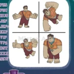 Wreck It Ralph - Powerful Ralph Thumbs Up And Action Stances - Disney Video Game Hero Character - Filled Embroidery Design - Instant Download