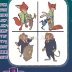 Zootopia - Nick Wilde And Judy Hopps On Duty - Mayor Leodore Lionhe At Podium - Disney City Officials - Filled Embroidery Design - Instant Download