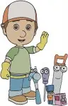 Handy Manny And His Talking Tools - Manny With Toolbox And Guitar - Felipe Pat Turner Squeeze - Helper - Filled Embroidery Design - 3223