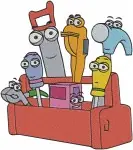 Handy Manny - Kelly The Hardware Store Owner - Stretch Tape Measure And Toolbox Friends - Town Helpers - Filled Embroidery Design - 3229