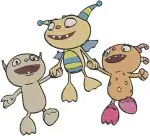 Henry Hugglemonster - Henry Running - Summer And Cobby Playing - Ivor And Monster Friends - Playful - Filled Embroidery Design - 3238