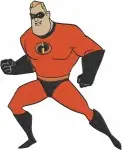 The Incredibles - Mr Incredible Bob Parr - Superhero Strongman Poses - Disney Pixar Character - Filled Embroidery Design - 3262