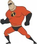 The Incredibles - Mr Incredible Bob Parr - Superhero Strongman Poses - Disney Pixar Character - Filled Embroidery Design - 3263