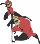 The Incredibles Family - Mr Incredible - Elastigirl Helen Parr - Violet - Dash - Superhero Team - Filled Embroidery Design - 3266
