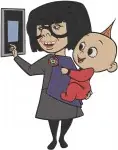 The Incredibles - Jack Jack Baby And Raccoon Fight - Edna Mode Selfie - Frozone Ice Power - Pixar - Filled Embroidery Design - 3273